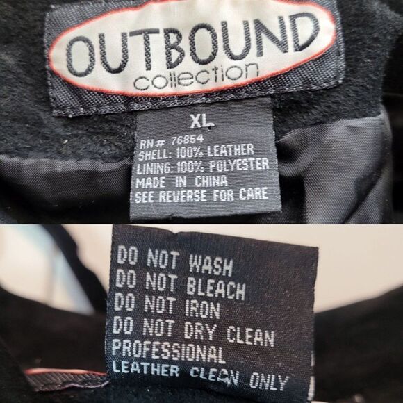 Vintage 80s Leather Jacket XL Black Suede Leather Long Tie Unisex Boho Cosplay - Picture 3 of 11